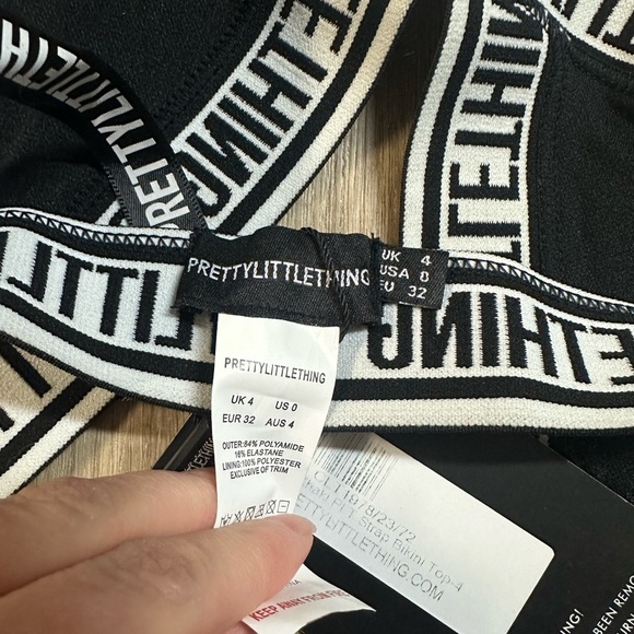 Pretty Little Thing Army Green Bandage Style Crop Top Bikini Top - Picture 5 of 6